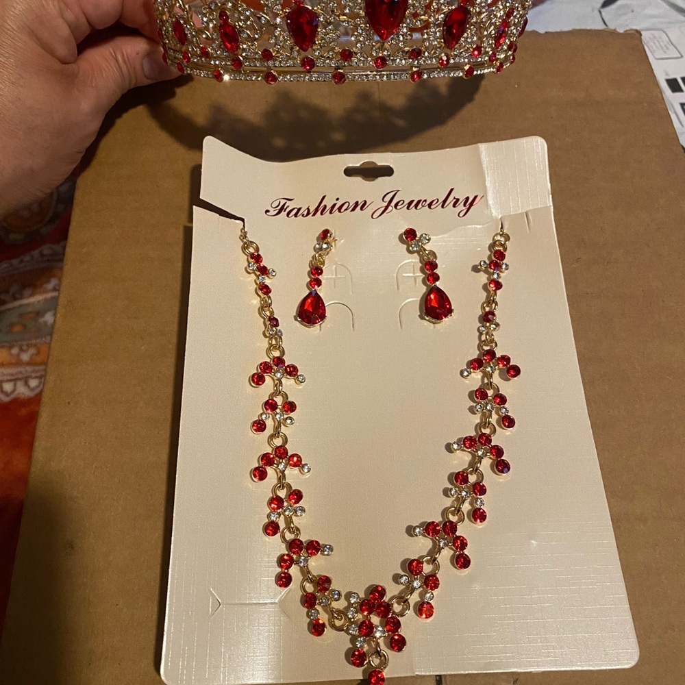 Elegant Red Fashion Jewelry Set